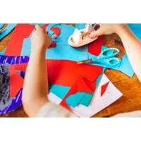 Ciseaux enfants "Bleu turquoise à fleurs" 12 cm coloris bleu turquoise