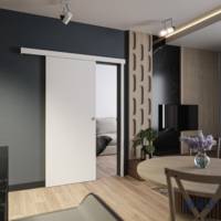 Porte Coulissante avec Rail + Serrure JURA - Prépeint Blanc 83 cm - Gedimat - MEP
