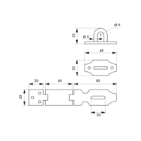 Porte cadenas à recouvrement acier 120mm - Gedimat - THIRARD