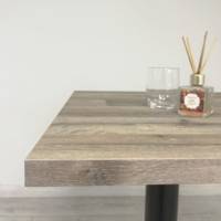 Table pied noir 120x70cm vieux plancher - intérieur - RestooTab