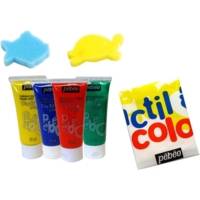 Kit gouache de peinture aux doigts Les animaux de la mer 4 tubes 20 ml