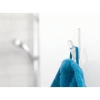 Powerstrips 2 Crochets Adhésif LARGE Transparent / chrome