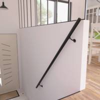 Kit main courante aluminium noir 9005S - 2 m - Gedimat