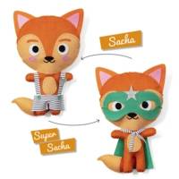 Kit pour Doudou en Feutrine Maxi Couz'in - Sacha Le Renard - H 32 Cm - AVENUE MANDARINE