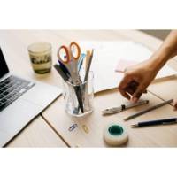 Ciseaux avec lame titane Non Stick 18cm, ambidextre blanc/orange