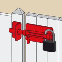 Verrou box porte-cadenas+gâche Ø12 mm - Gedimat - AFBAT