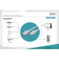 Câble patch RJ45 LSOH AWG 27/7 CAT 6 S/FTP Blindé Bt Rouge 1,5 m Gris - DIGITUS