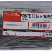 Pointe tête homme acier 2,4 x 50 mm - Gedimat - NORAIL
