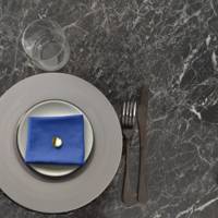 Plateau de table carré Marbre Noir & laiton - RestooTab