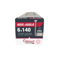 Vis technique TORX zingué blanc - 6 x60 mm - boîte de 250 pièces - Gedimat - GEDIMAT PERFORMANCE PRO