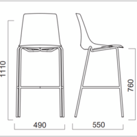 Tabouret JOB 4 pieds et coque – ArtProg
