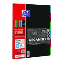 Cahier ETUDIANT "ORGANISERBOOK" A4+ 160 pages 90g ligné Coloris aléatoire - Oxford