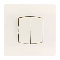 Interrupteur double va et vient encastrable blanc - Gedimat