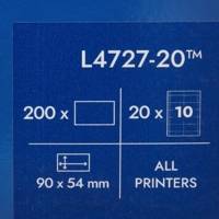 Boite de 200 bristols microperforés 190/m² en planche A4 pour badges 5,4x9 cm