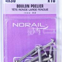 Boulon poêlier tête ronde empreinte fendue inox A2 - Gedimat - NORAIL