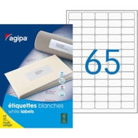 Etui de 1625 Etiquettes Multi Usage Bords Arrondis 38,1 cm x 21,2cm Blanc