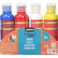 Pack de 4 Flacons de 150 ML Peinture Gouache Primacolor Classique