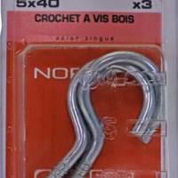 Crochet à vis acier zingué 5 x 40 mm - Gedimat - NORAIL