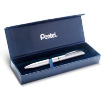 Coffret Roller encre gel rétractable BL2007, corps fin métal blanc, encre Noire