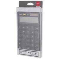 Calculatrice moderne 12 chiffres solaire et pile noir