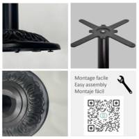 Mange-debout pied noir Ø70cm marquina chants laiton - intérieur - RestooTab