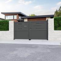 Portail battant BONY alu gris anthracite structuré - Gedimat - GARDEN GATE
