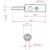 Fiche Banane avec raccords à visser, rouge
