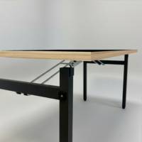 Table pliable Tambu 160x80cm noir chants bois - intérieur - RestooTab