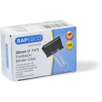 Paquet de 10 Pinces à Double Clip 32mm Noir