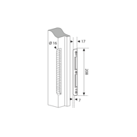 Gâche centrale à encastrer réversible bois/pvc 208x17x7mm - Gedimat - THIRARD