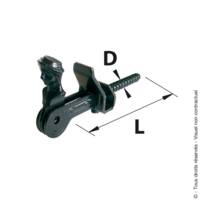 Arret de volet tête de bergère à visser+butée Ø10mm - 115mm - noir - Gedimat - AFBAT