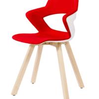 Chaise KAOMA 4 pieds bois coque plastique avec placet assise et dossier
