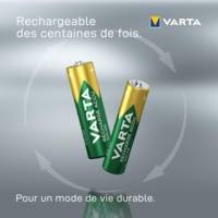 Lot de 2 piles rechargeables Varta Accu Solar type AAA 1,2V 550mAh (R03)
