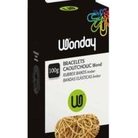 Boite de 100g Elastique Bracelets caoutchouc 70 x 5 mm Blond - WONDAY