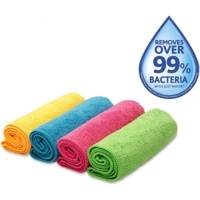 Pack de 4 Microfibre Colors Chiffons Lavettes Multi-Usages 30x30 cm