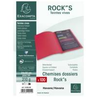 Paquet de 100 chemises ROCK''S 210 - 24x32cm - Havane - EXACOMPTA