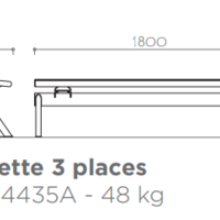 Banquette d'extérieur 3 places Tango city - pieds triangulaires