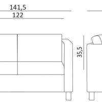 Canapé TENOR 2 places tissu Bondai – ArtProg