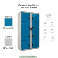 Bloc 8 Casiers Scolaires Visitables – Version Basse