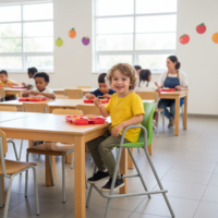 Chaise scolaire haute Lise avec coque  - Coloris variés