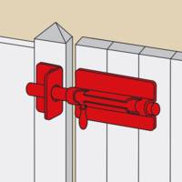 Verrou box à visser+gâche Ø12 mm - Gedimat - AFBAT