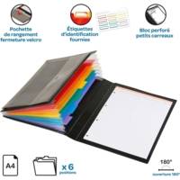 Conférencier Trieur à élastiques RAINBOW CLASS en PP 7/10e. + Porte-bloc + Pochette noir