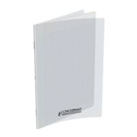 Cahier conquérant polypro agrafé 24x32 cm 60P 90G grands carreaux incolore