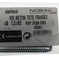 Vis STARBLOCK béton tête plate fraisée acier zingué 7,5 x 82 mm - Gedimat
