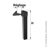 Arrêt de portail à sceller à ressort aluminium noir H320mm - Gedimat - AFBAT