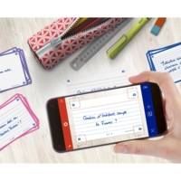 Paquet de 32 Fiches Bristol flashcards 2.0 Non Perforées 75x125 mm A7 ligné blanc