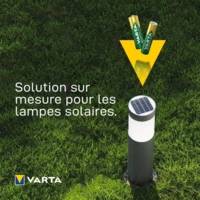 Lot de 2 piles rechargeables Varta Accu Solar type AAA 1,2V 550mAh (R03)