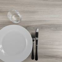 Table pied blanc Ø120cm bois tages - intérieur - RestooTab