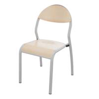 Chaise ROND'O 4 pieds assise et dossier bois Blueprotech® piètement époxy - T4 - Jaune RAL 1003 - Mobidecor