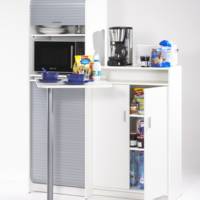 Meuble cafétéria à plateau coulissant